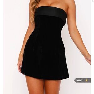 White fox let loose black velvet dress